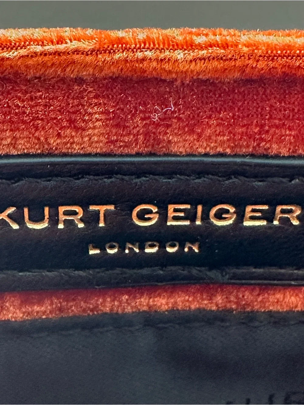 Kurt Geiger‎ Crossbody Bag Orange Velvet Mini Brixton Quilted Studded Luxury